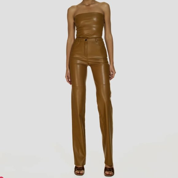 CULTNAKED Pants - CULTNAKED |  KILLA Trouser Pants in Vegan Leather | Color Choco Brown